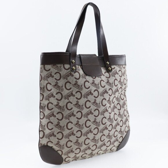 CELINE C Macadam Tote Bag Brown canvas Women - Picture 6 of 8